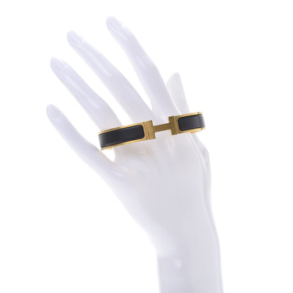 Hermes Matte Enamel Narrow Clic Clac HH Bracelet GM Black 2 of 5