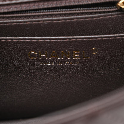 Chanel Lambskin Quilted Mini Rectangular Flap Dark Brown 7 of 11