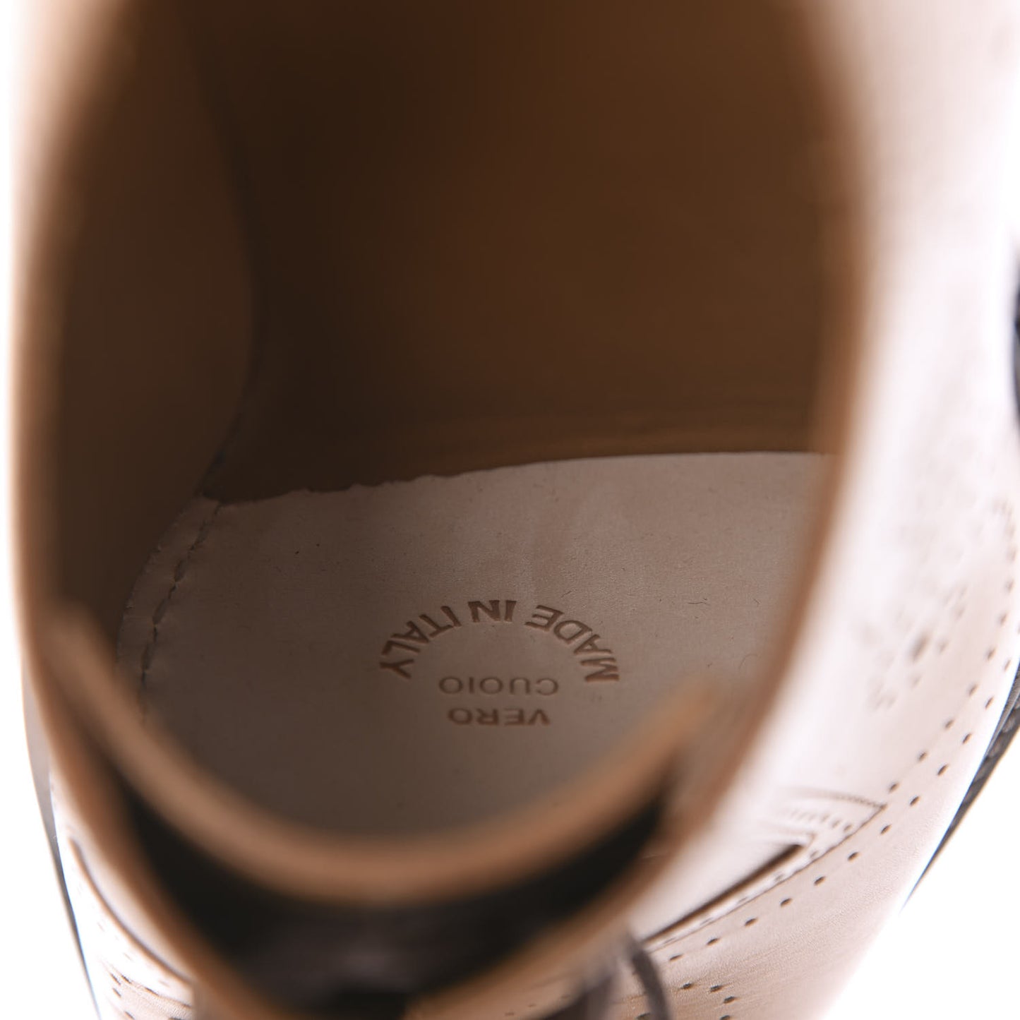 Calfskin Bee Perforated Mens Lace Up Oxfords 8.5 Brown