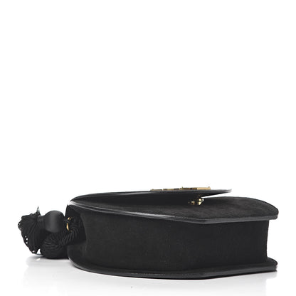 Saint Laurent Suede Tassel Demie Lune Minaudiere Black 4 of 10
