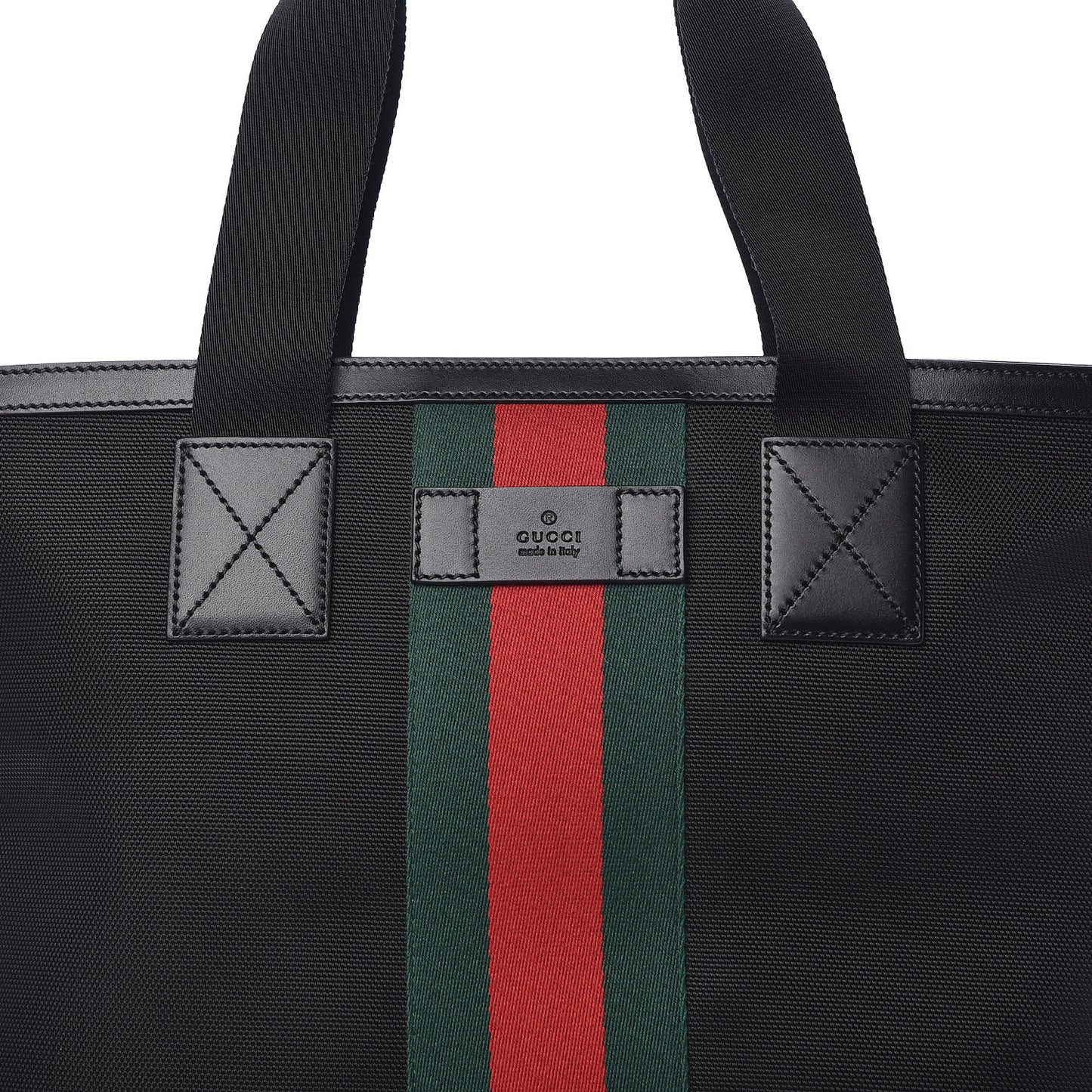 Techno Canvas Web Vertical Tote Black