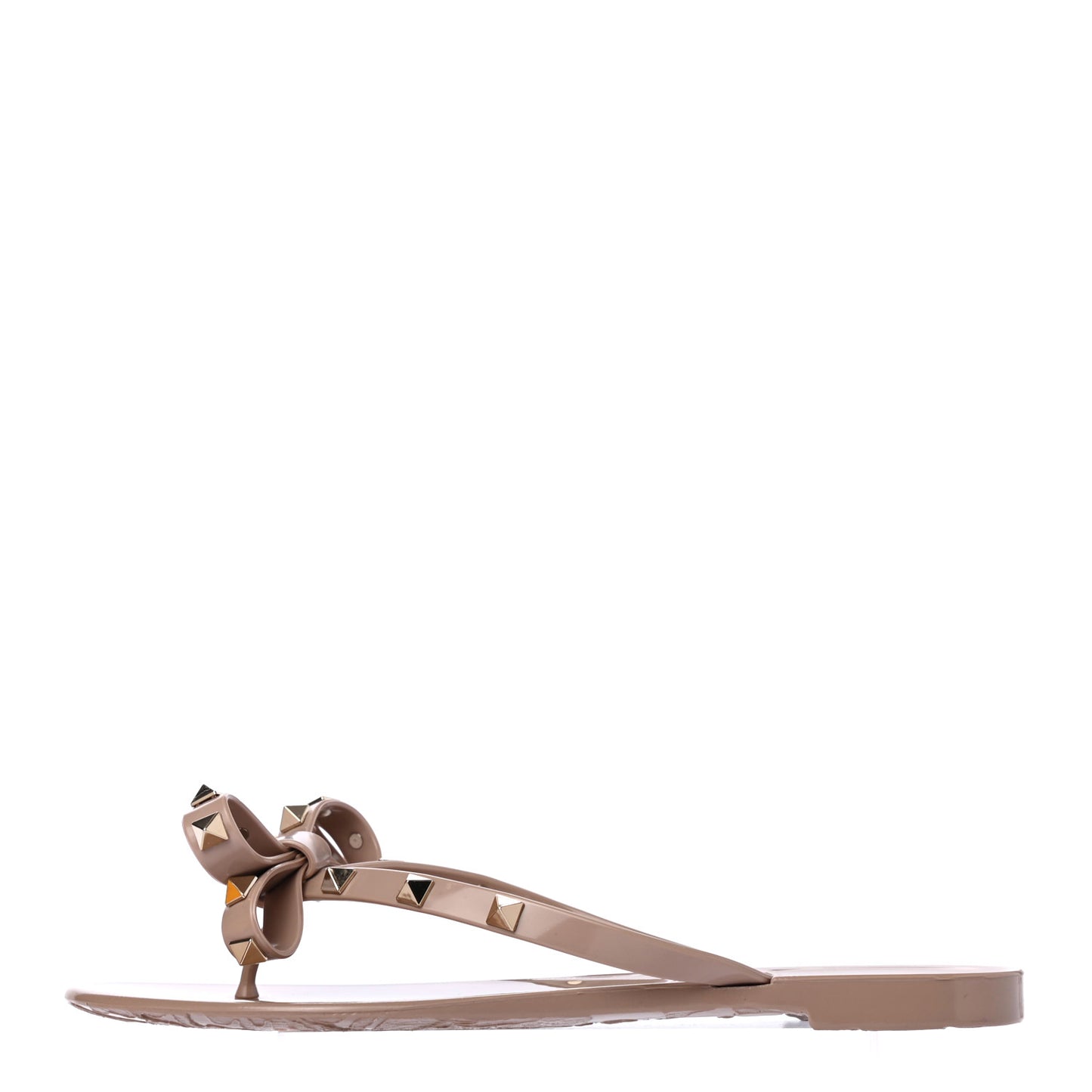 PVC Jelly Rockstud Bow Thong Sandals 38 Poudre