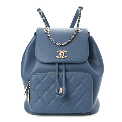 Chanel Caviar Quilted Business Affinity Backpack Blue 1 of 9