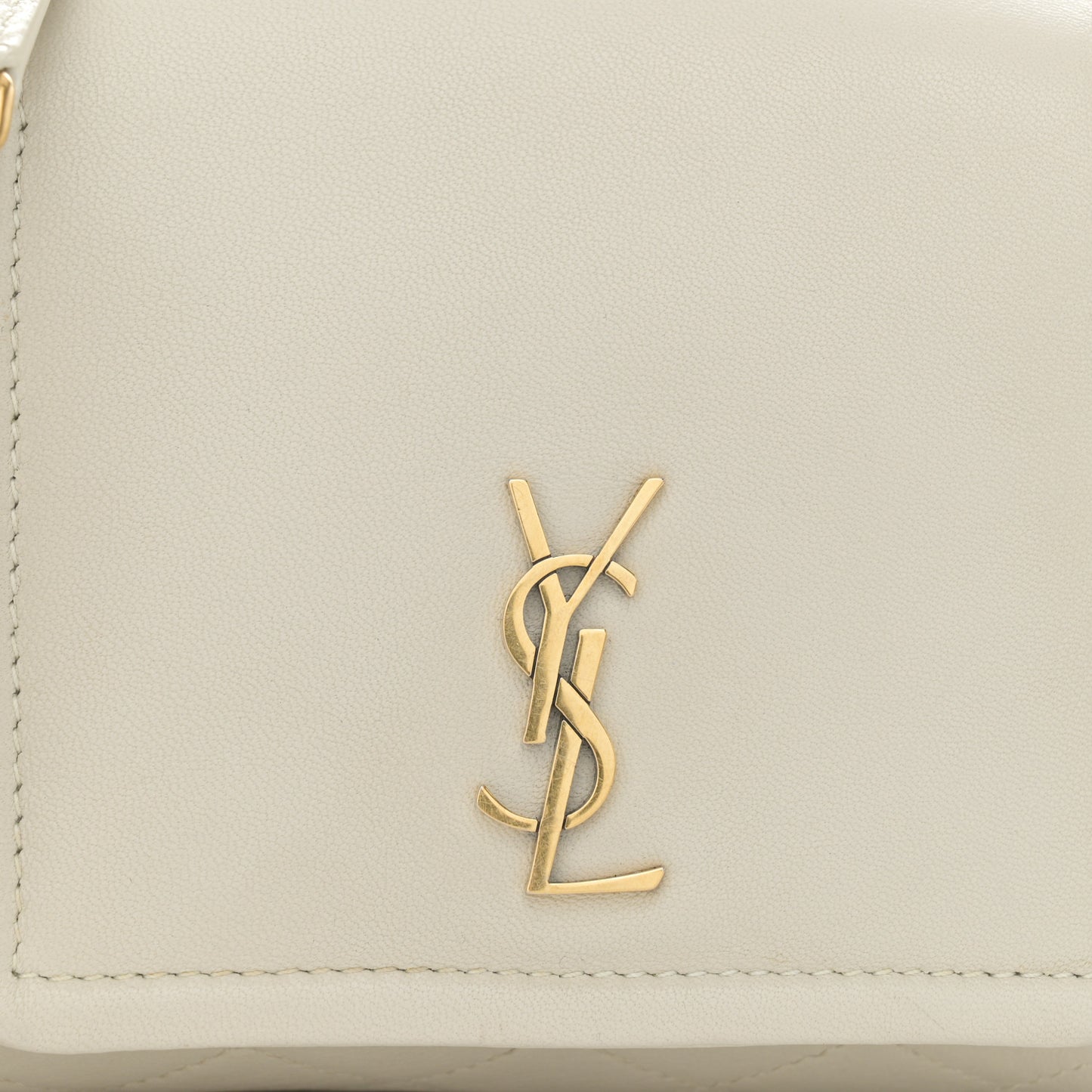 Lambskin Quilted Monogram Mini Nolita Blanc Vintage