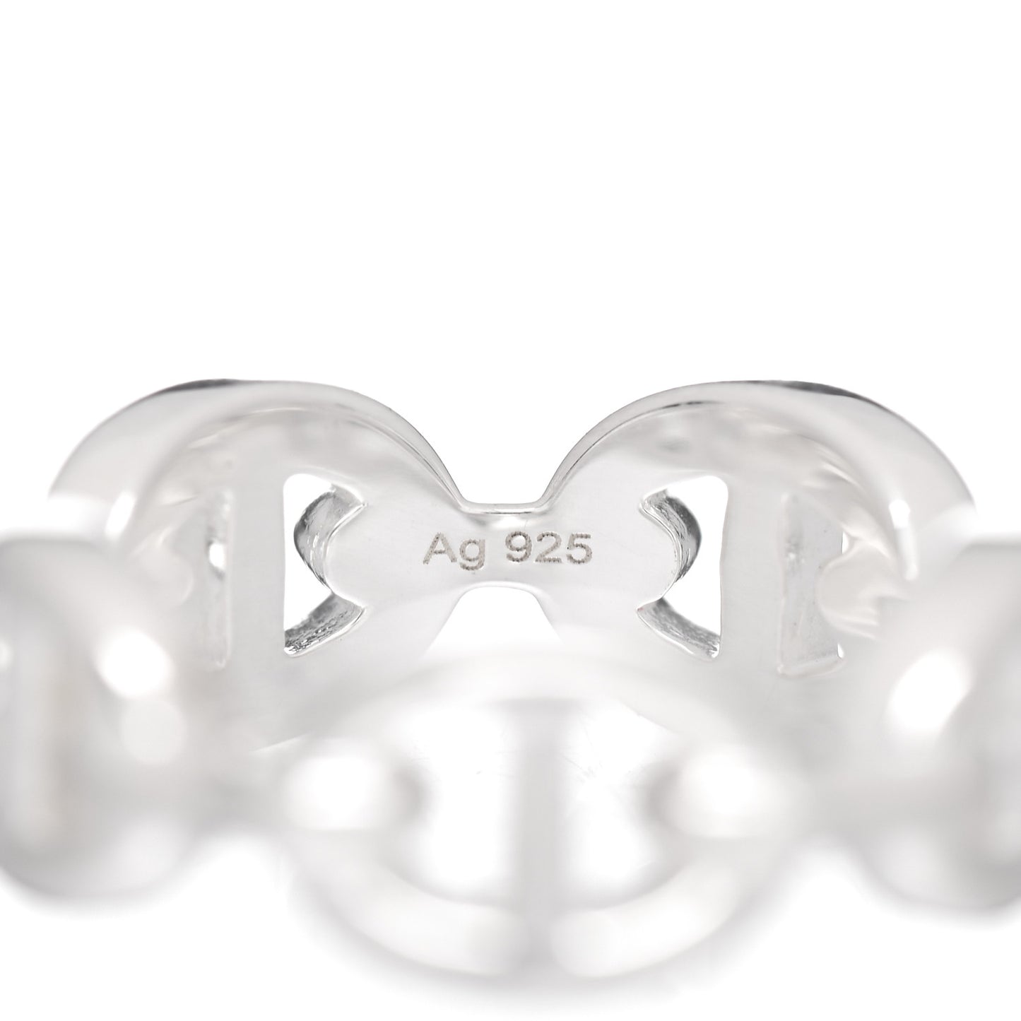 Sterling Silver PM Chaine d'Ancre Enchainee Band Ring 48 4.5
