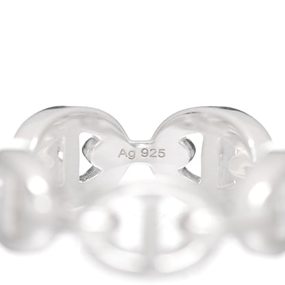 Hermes Sterling Silver PM Chaine d'Ancre Enchainee Band Ring 48 4.5 5 of 5