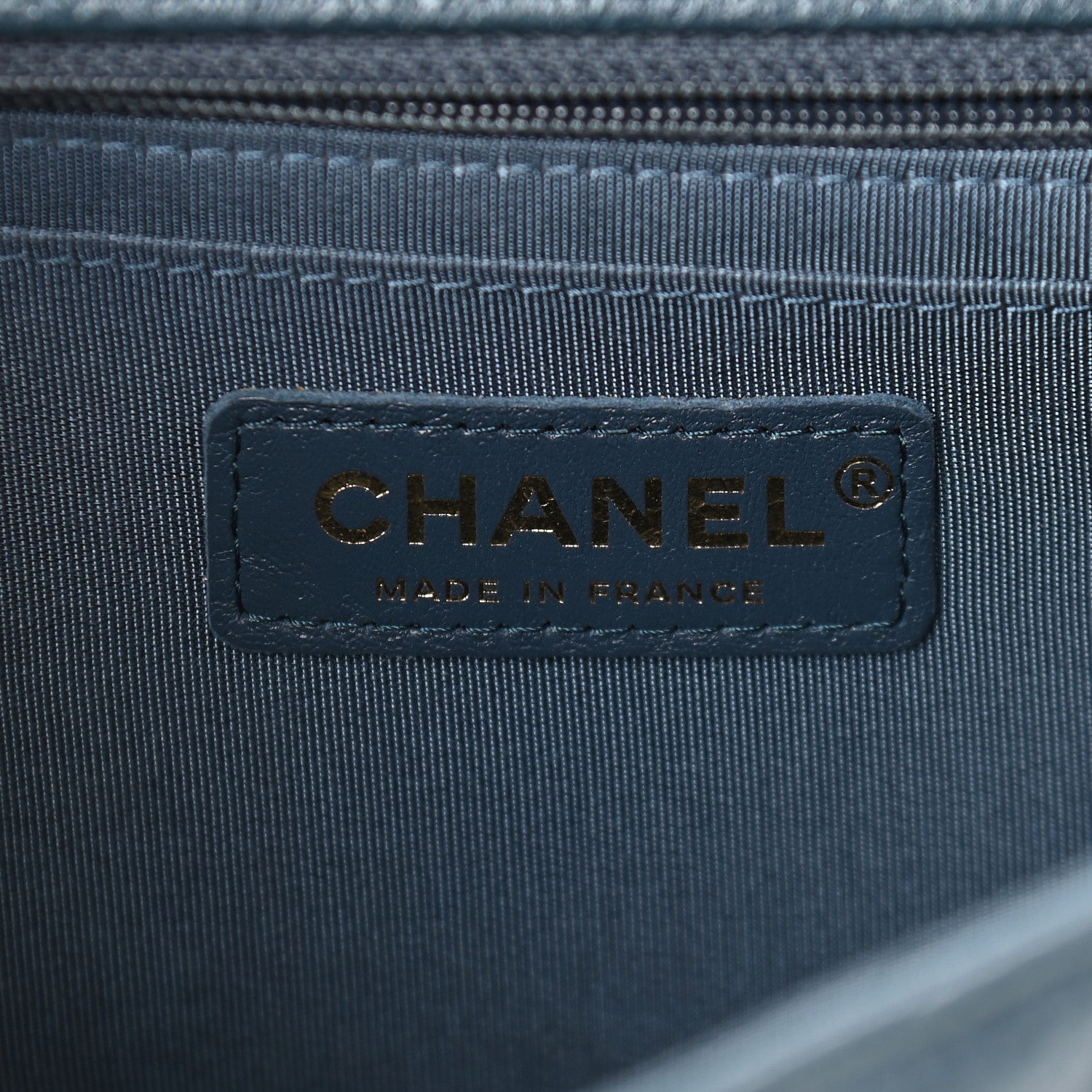 Chanel Metallic Calfskin Chevron Quilted Small Statement Flap Blue 6 of 9
