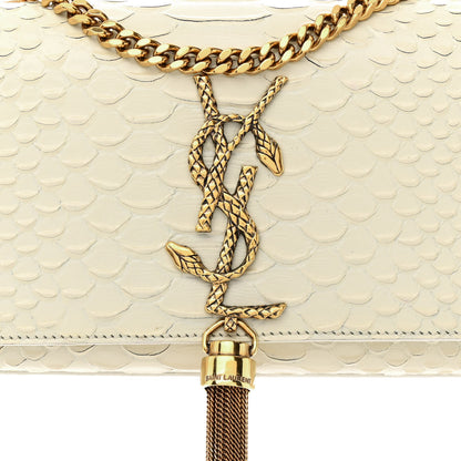 Saint Laurent Python Embossed Small Classic Monogram Kate Tassel Satchel 9 of 11