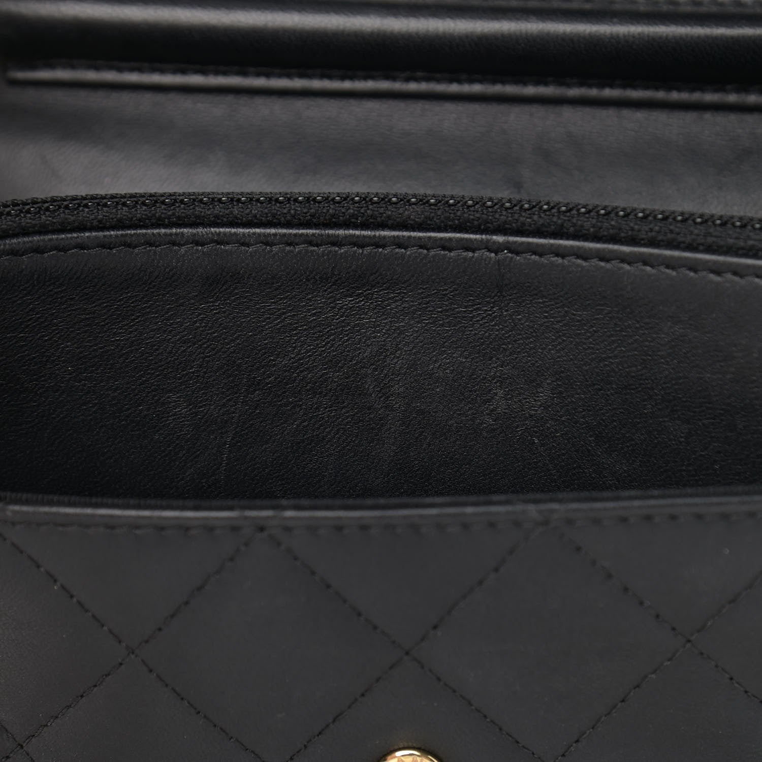 Chanel Lambskin Quilted Wallet On Chain WOC Black 10 of 12