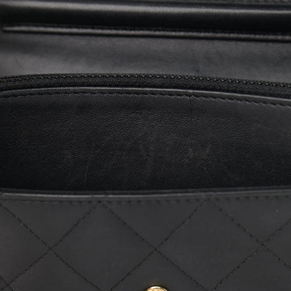 Chanel Lambskin Quilted Wallet On Chain WOC Black 10 of 12