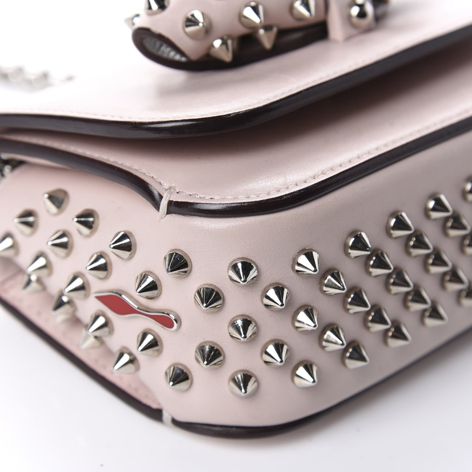 Christian Louboutin Calfskin Spikes Mini Sweety Charity NV Crossbody Bag Ballerina 6 of 9