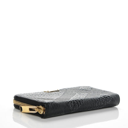 Burberry Grainy Calfskin Check Embossed Elmore Zip Around Wallet Black 4 of 7