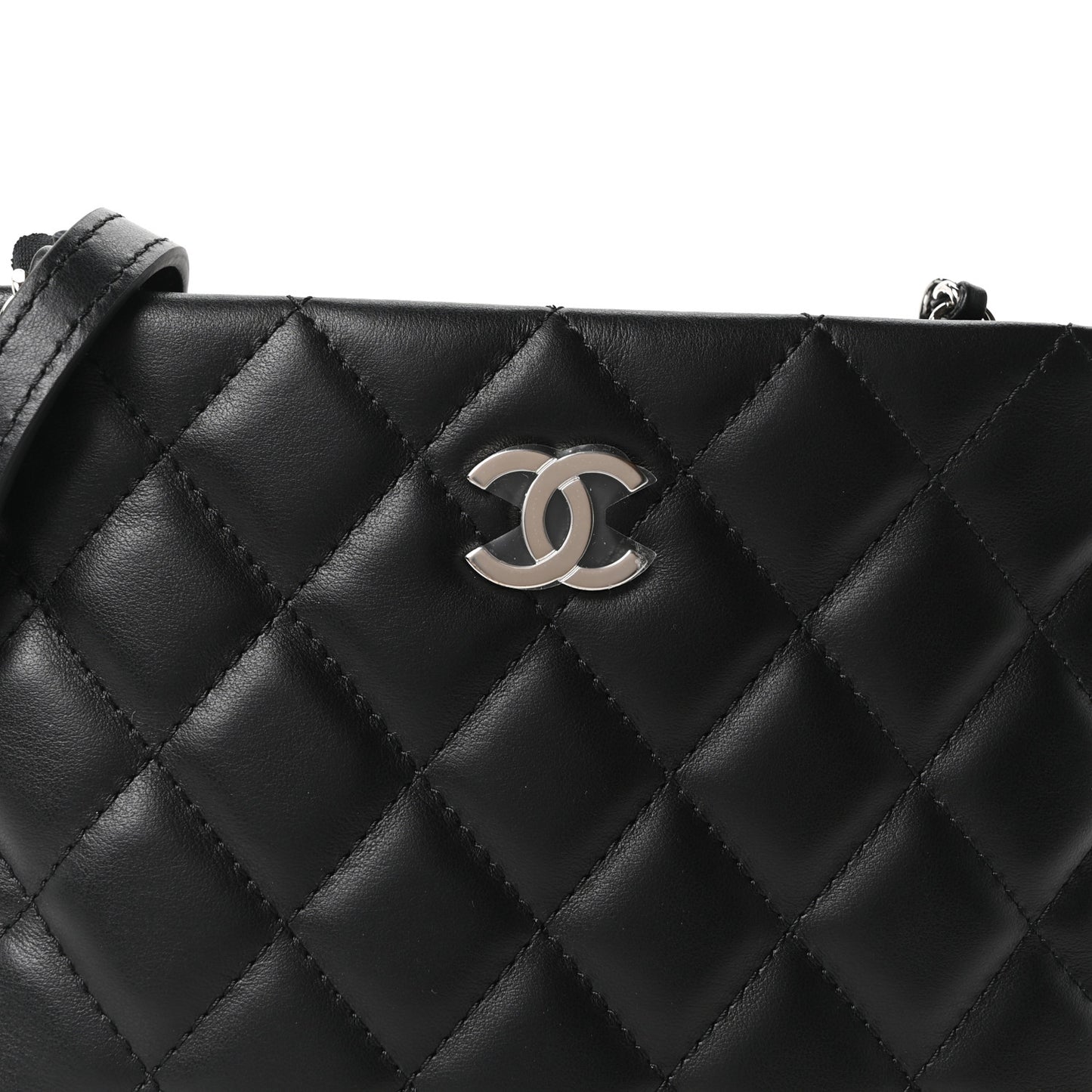 Lambskin Quilted Uniform Crossbody Bag  Black