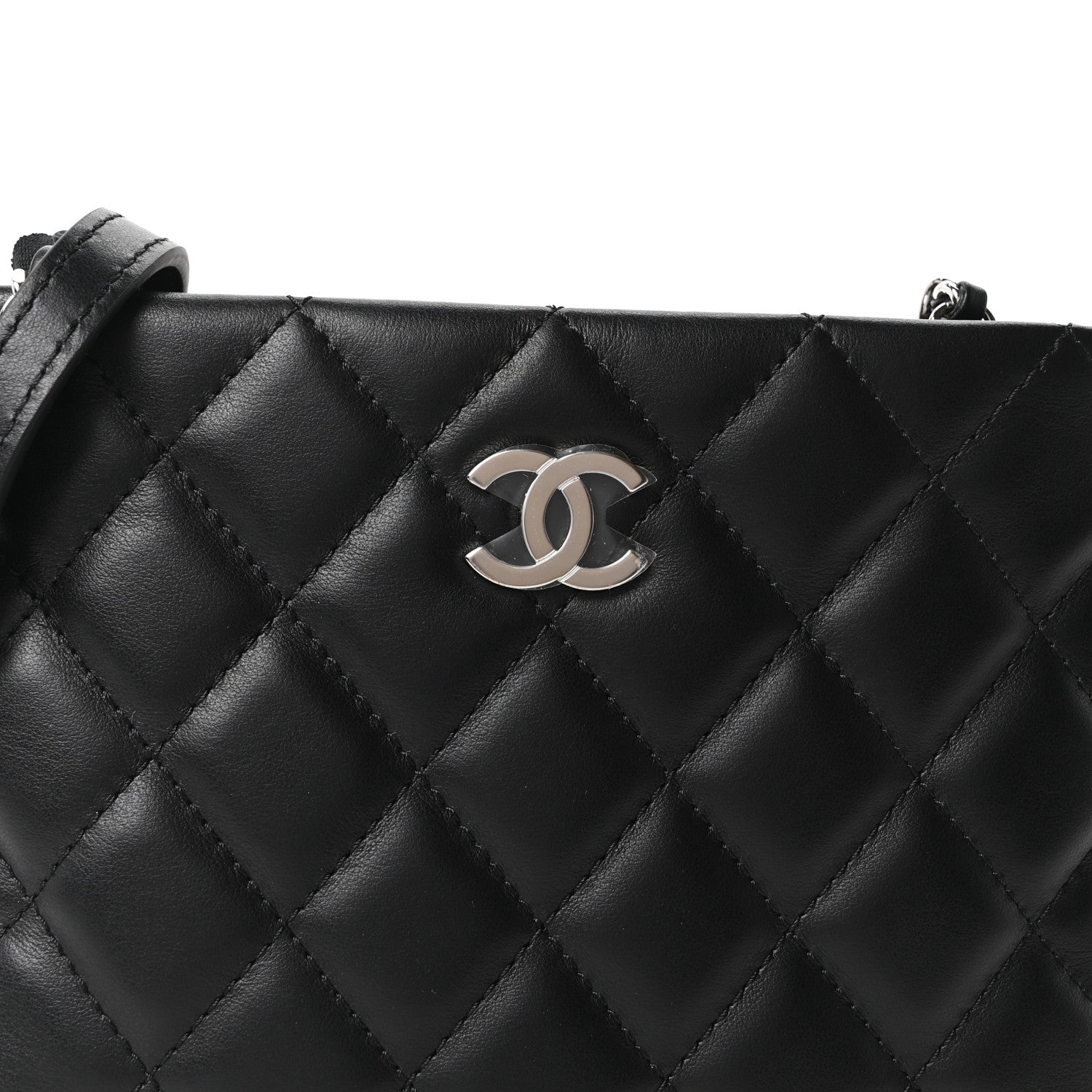 Chanel Lambskin Quilted Uniform Crossbody Bag  Black 8 of 10