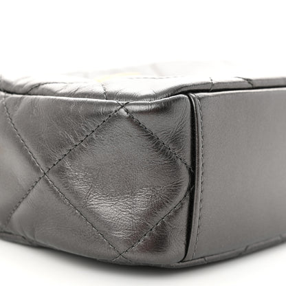 Chanel Metallic Calfskin Pearl Quilted CC Mini Camera Case Ruthenium 9 of 11