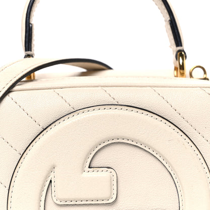 Gucci Sakai Be Green Calfskin Diagonal Stitched Blondie Top Handle Bag Mystic White 8 of 12