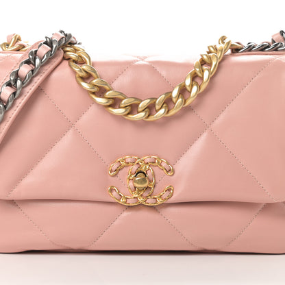 Chanel Goatskin Quilted Medium Chanel 19 Flap Light Pink 8 of 11