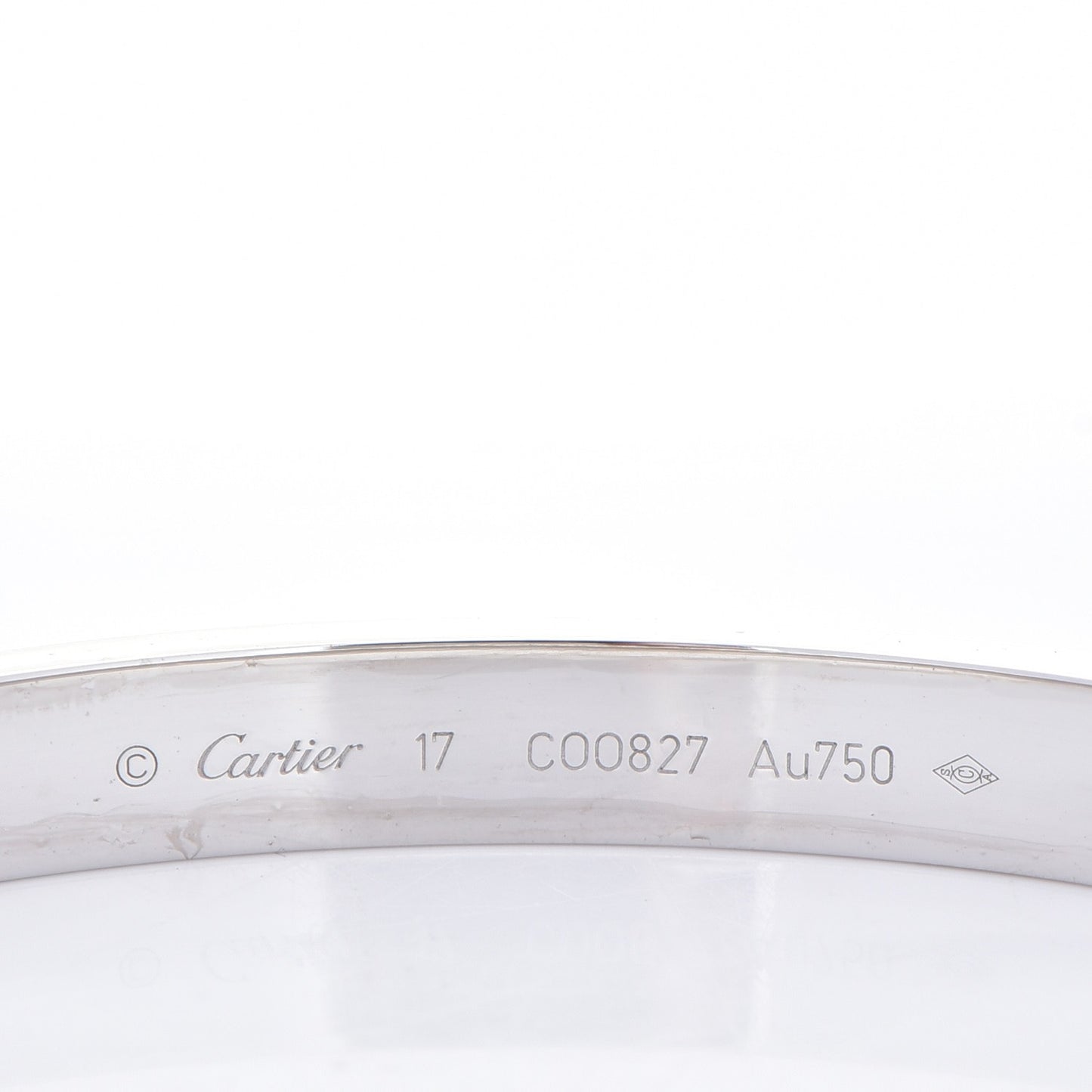 18K White Gold LOVE Bracelet 17