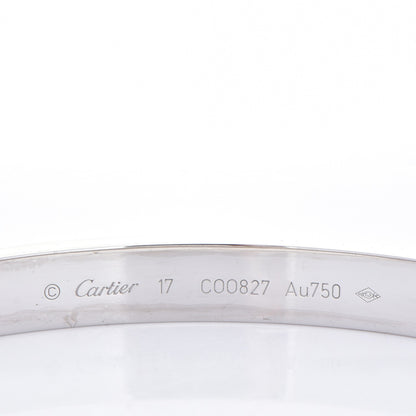 Cartier 18K White Gold LOVE Bracelet 17 5 of 8