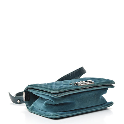Chanel Velvet Quilted Small Boy Flap Turquoise 3 of 18