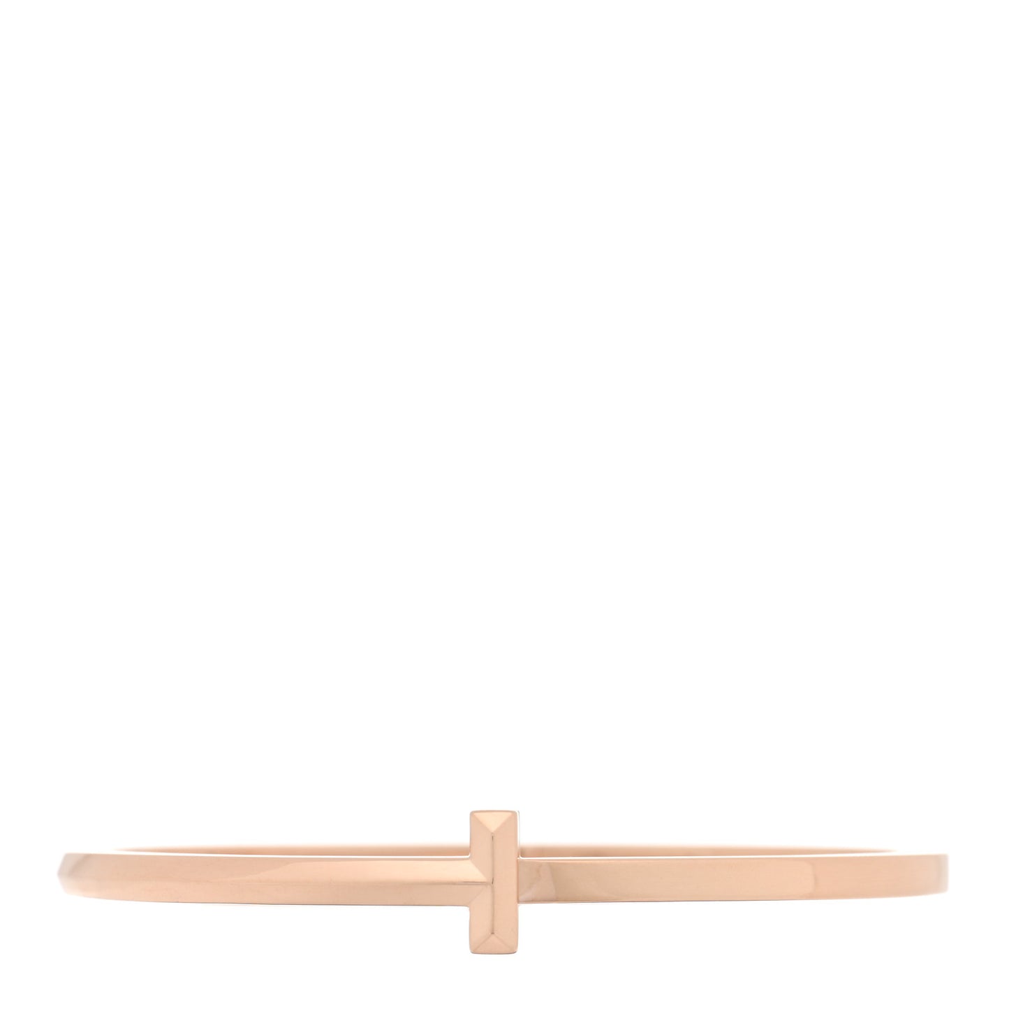 18K Rose Gold Narrow T T1 Hinged Bangle Bracelet