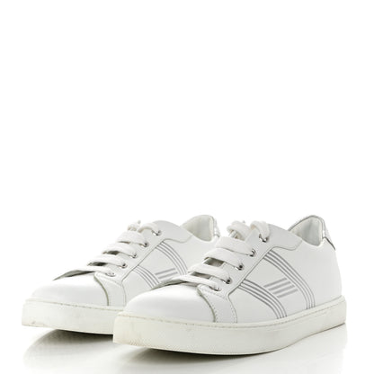 Hermes Calfskin Womens Advantage Sneakers 39 White Gris Argente 3 of 9