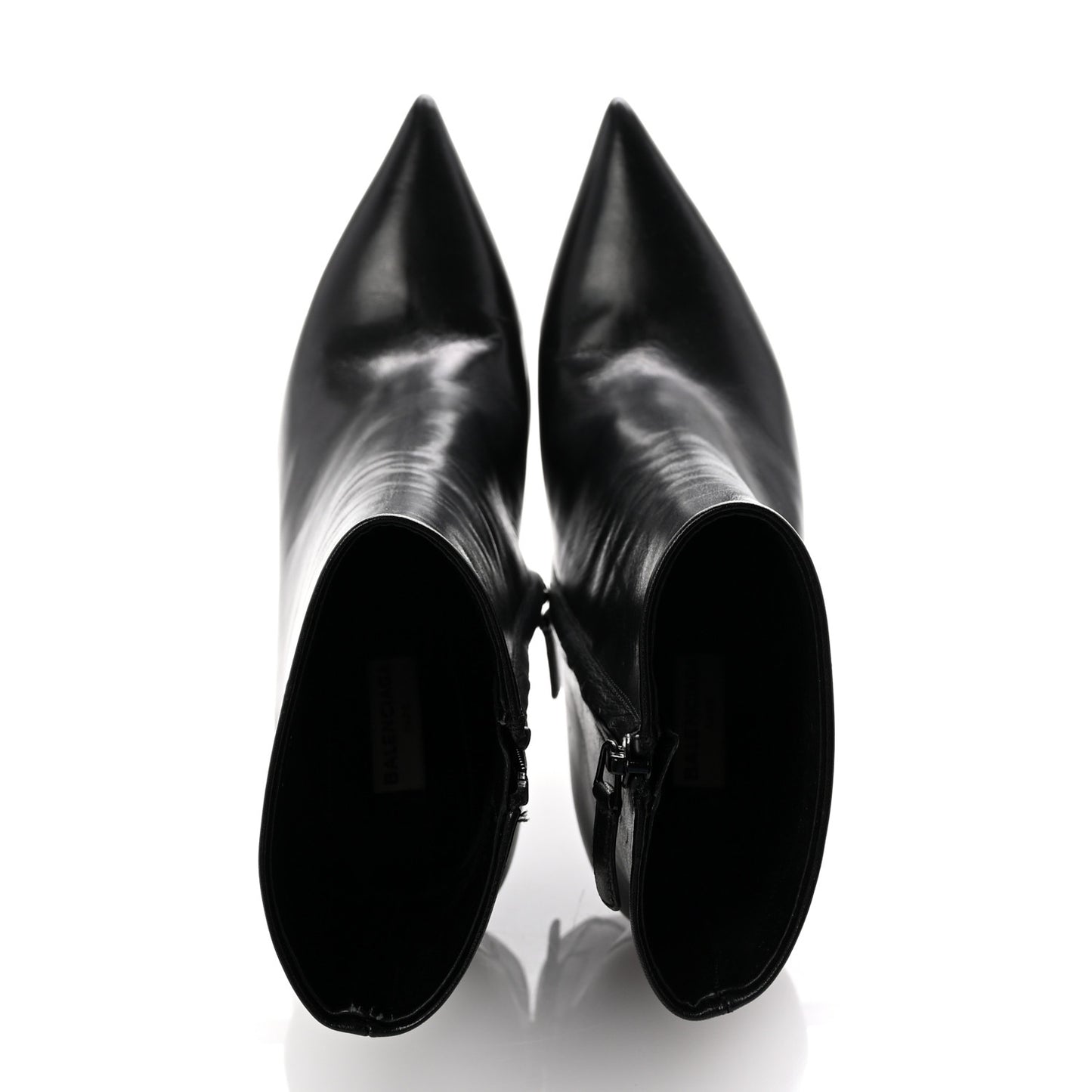 Calfskin Slash Ankle Boots 36.5 Black