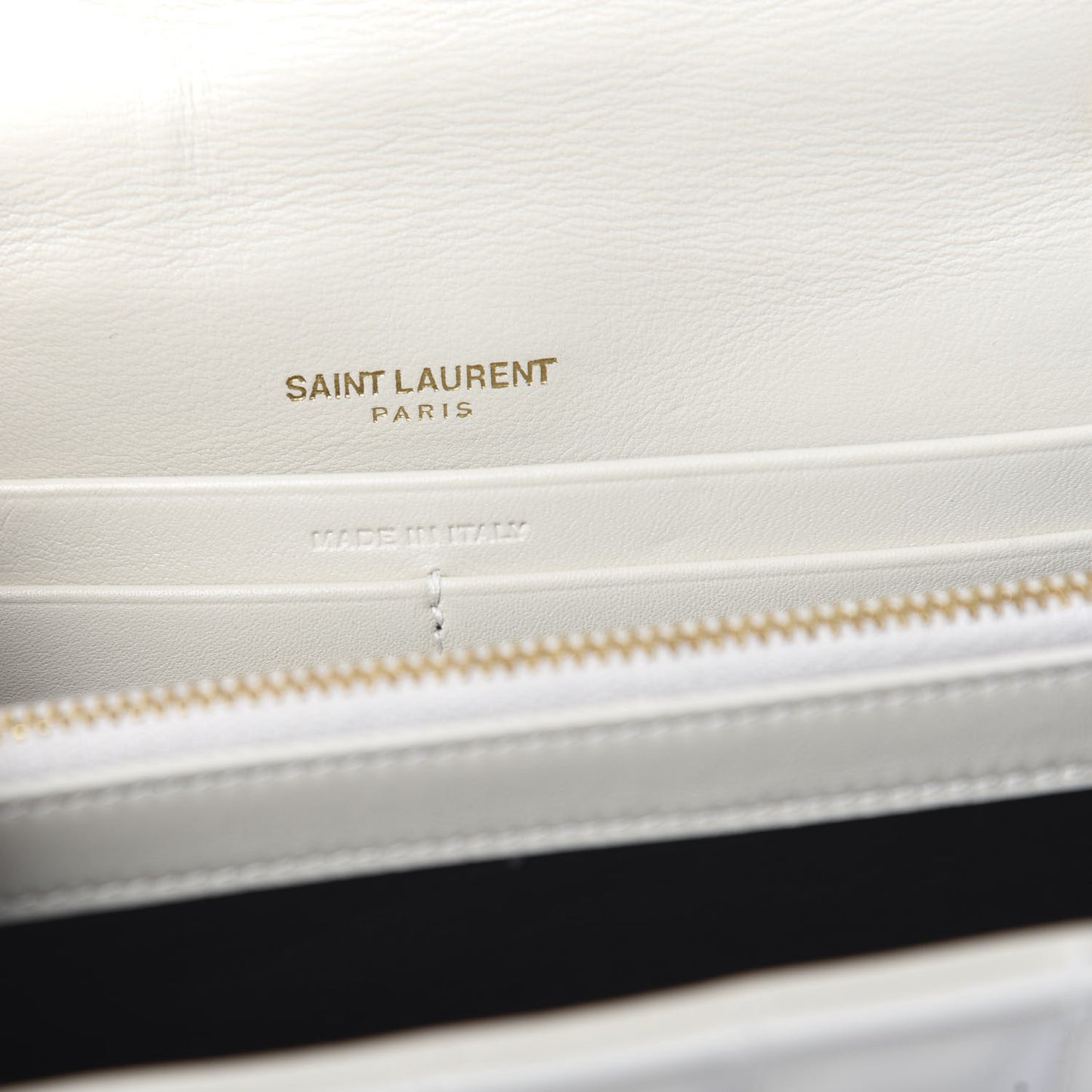 Patent Calfskin Matelasse Monogram Vicky Chain Wallet Off White