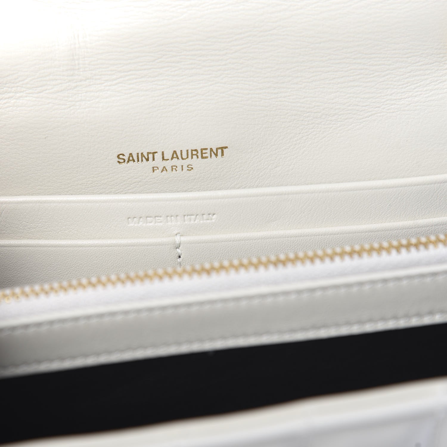 Saint Laurent Patent Calfskin Matelasse Monogram Vicky Chain Wallet Off White 5 of 8