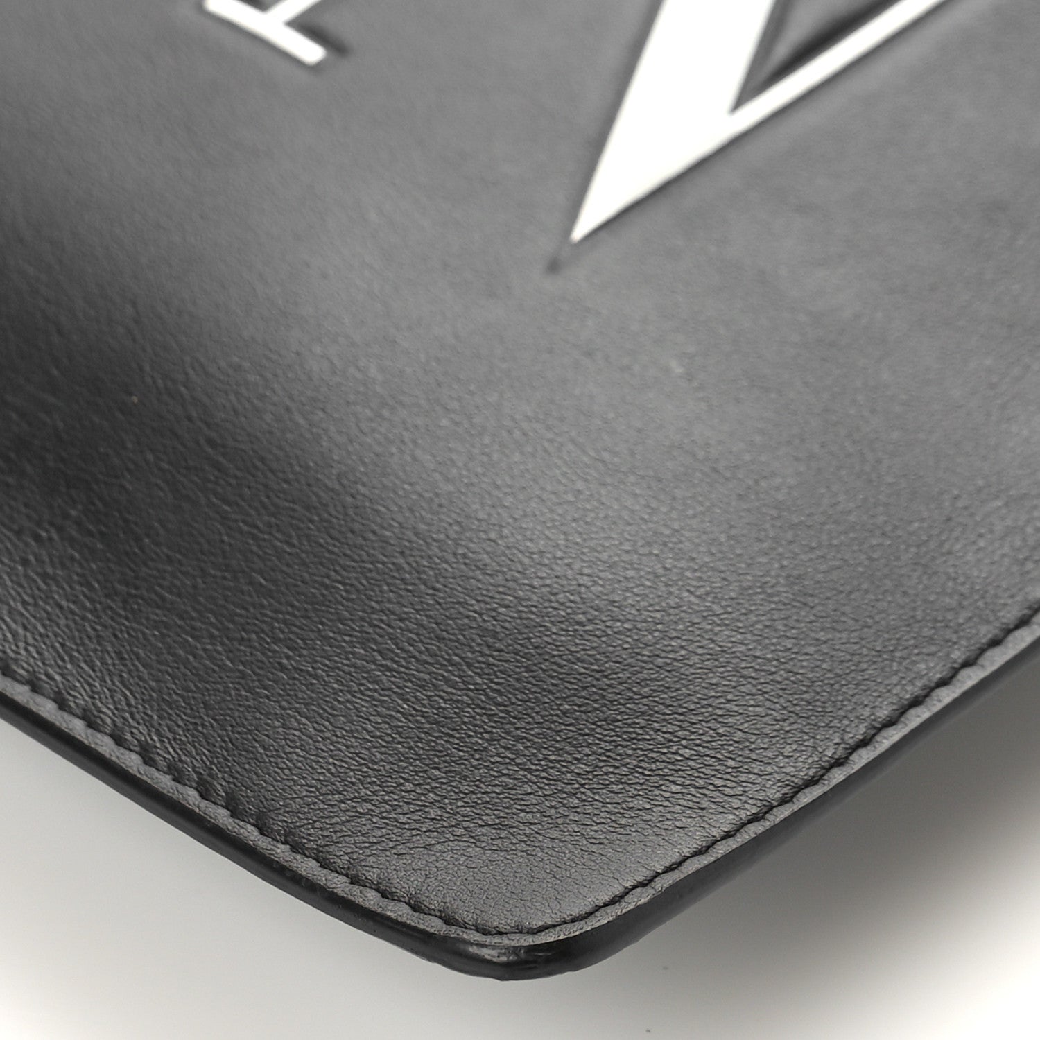 Valentino Garavani Calfskin VLTN Large Flat Zip Pouch Black 8 of 9
