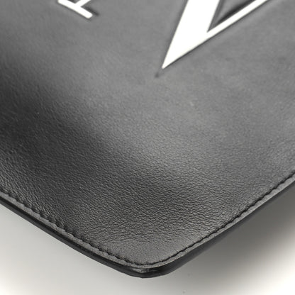 Valentino Garavani Calfskin VLTN Large Flat Zip Pouch Black 8 of 9