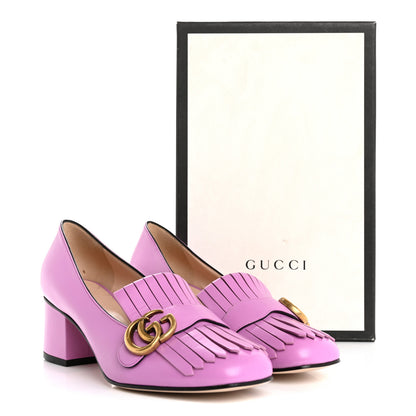Gucci Malaga Kid GG Marmont Fringe 50mm Loafer Pumps 39 Candy Mouse 11 of 11