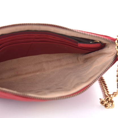Gucci Calfskin Matelasse Mini GG Marmont Chain Bag Hibiscus Red 4 of 9