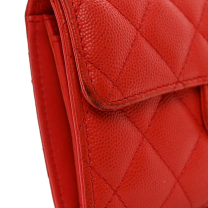 Chanel Caviar Quilted Medium Flap Wallet Red 9 of 14