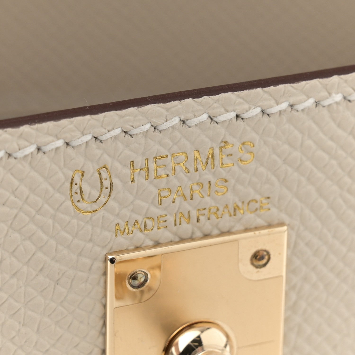 Hermes Epsom Bi-Color Horseshoe Kelly Sellier 25 Craie Bleu Glacier 6 of 11