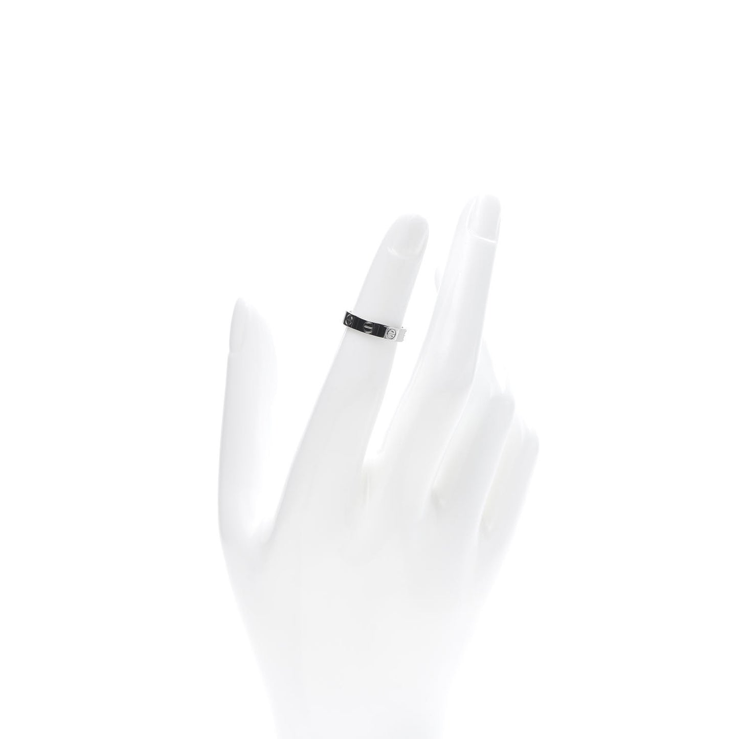 18K White Gold 3.5mm LOVE Wedding Band Ring 46 3.75