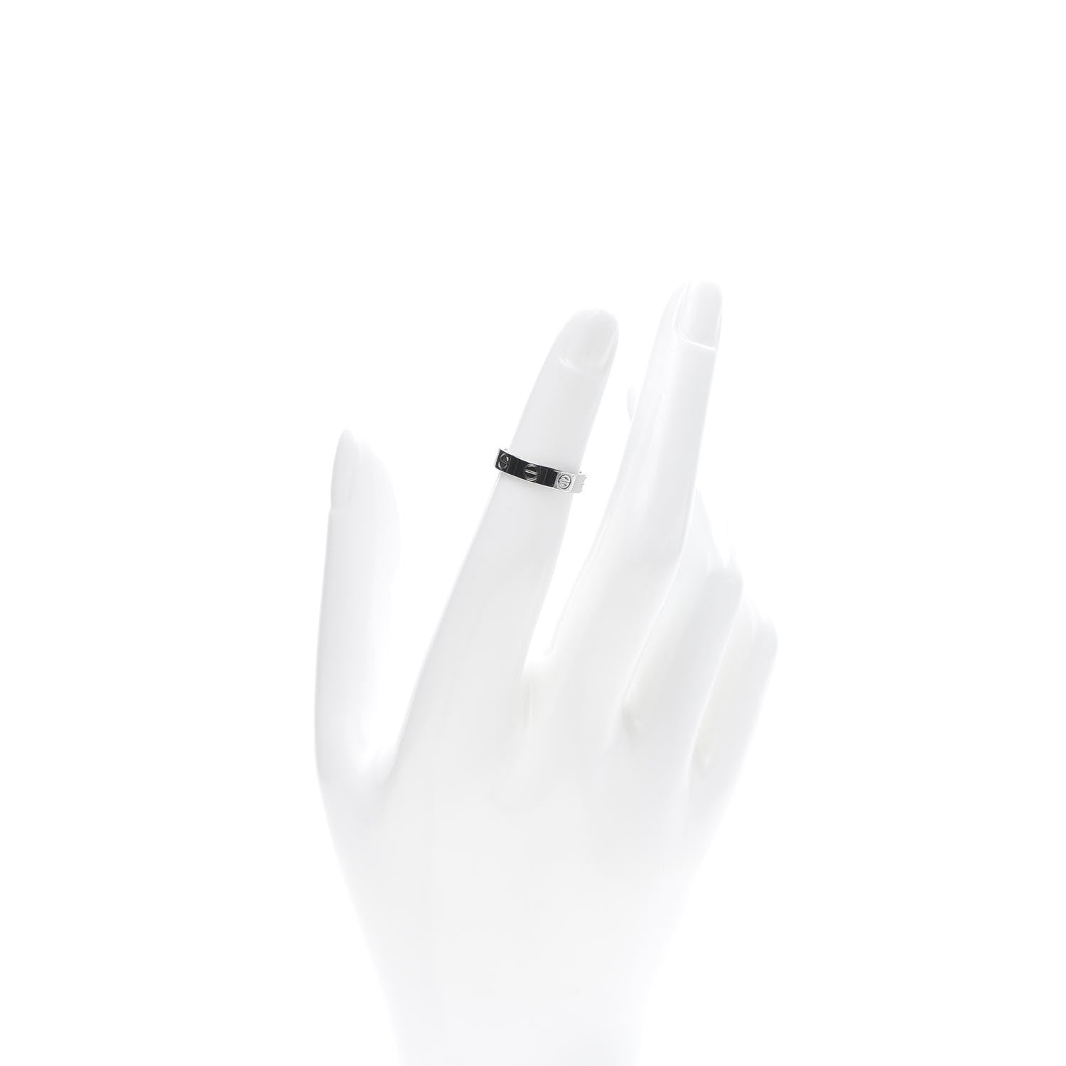 Cartier 18K White Gold 3.5mm LOVE Wedding Band Ring 46 3.75 2 of 5