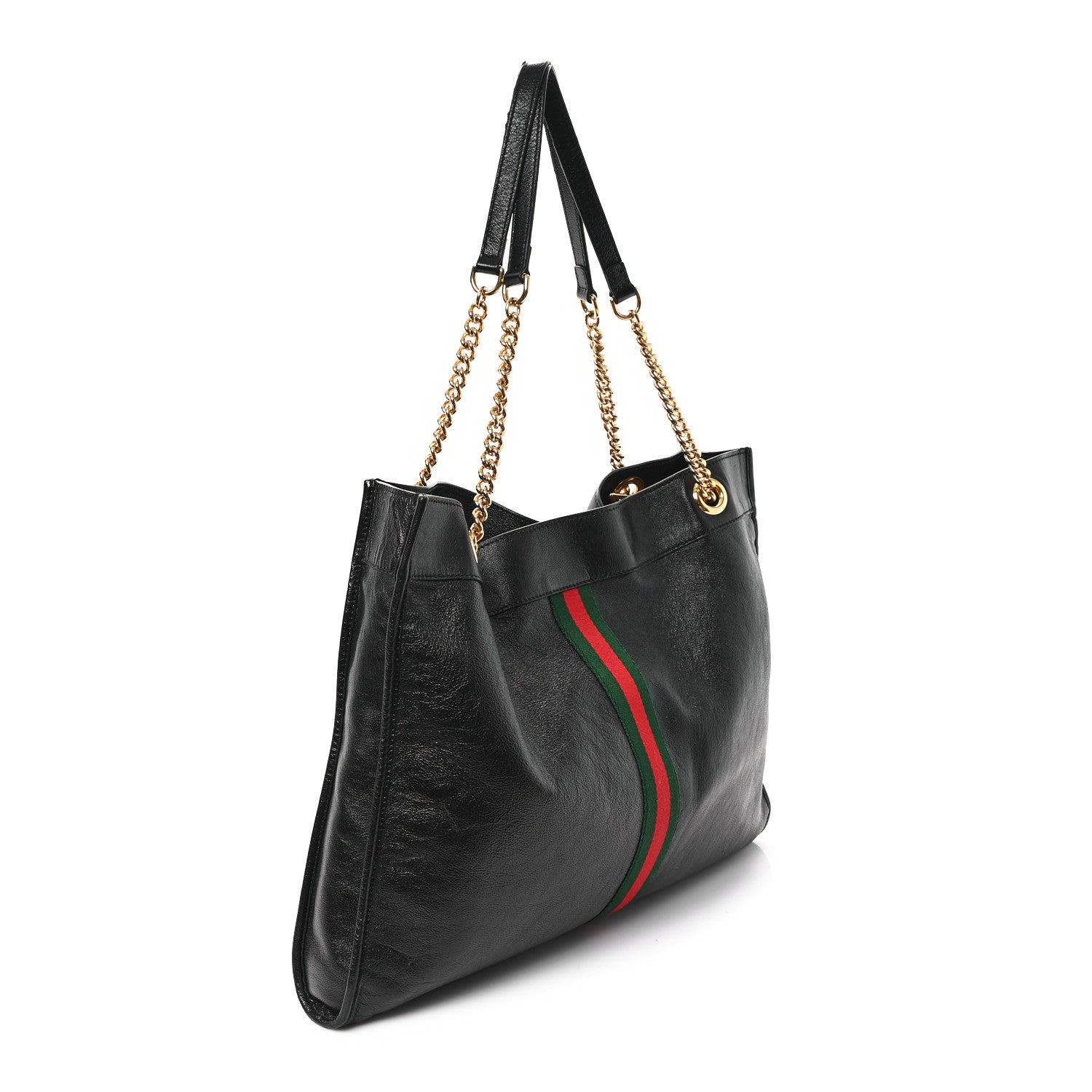 Gucci Calfskin Maxi Rajah Chain Tote Black 4 of 12