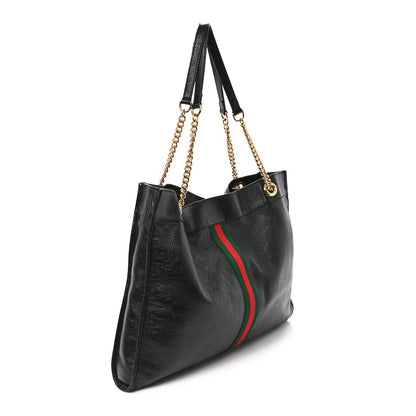 Gucci Calfskin Maxi Rajah Chain Tote Black 4 of 12