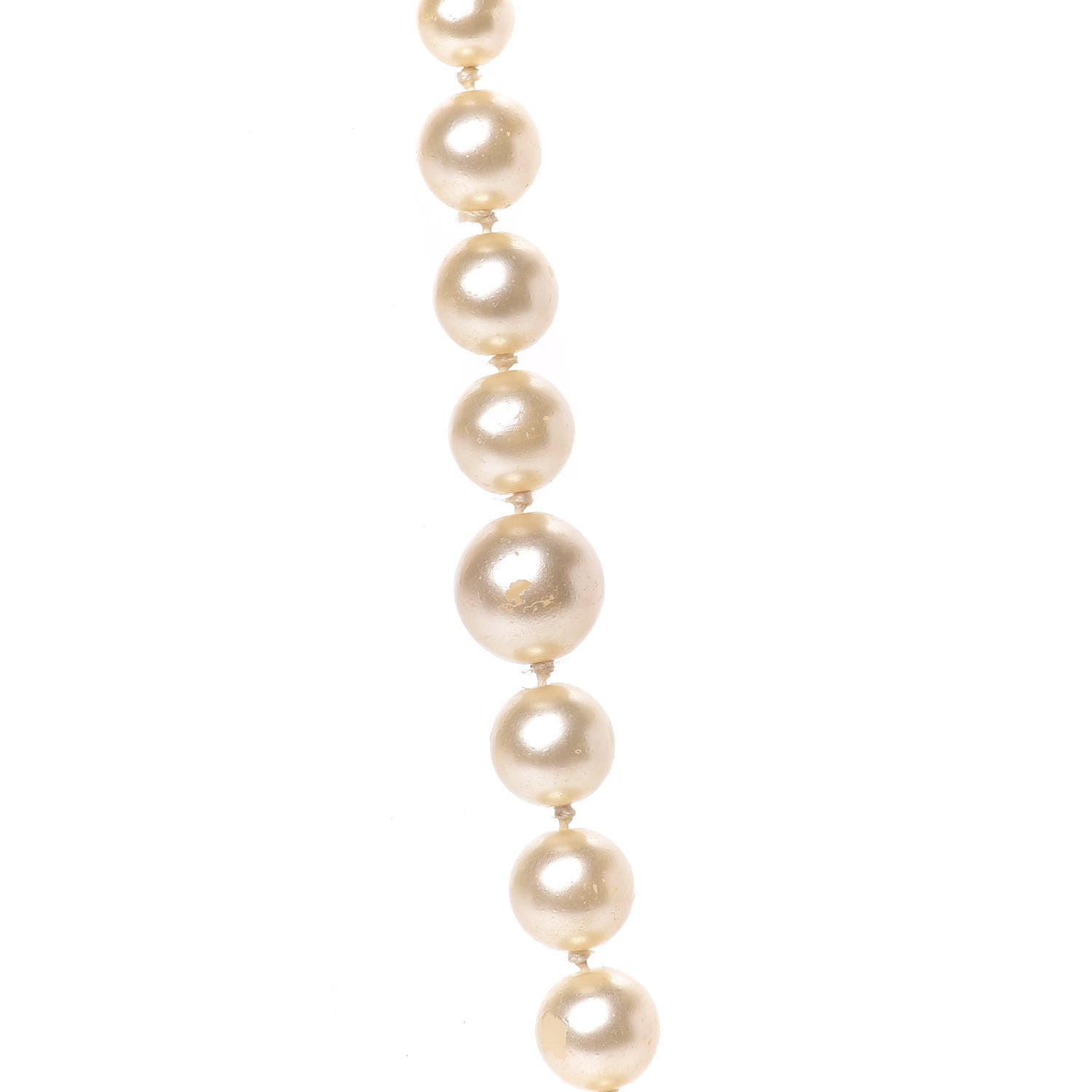 Chanel Pearl Crystal Long CC Necklace Gold 6 of 13