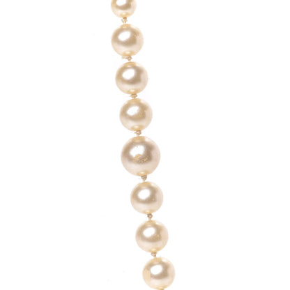 Chanel Pearl Crystal Long CC Necklace Gold 6 of 13