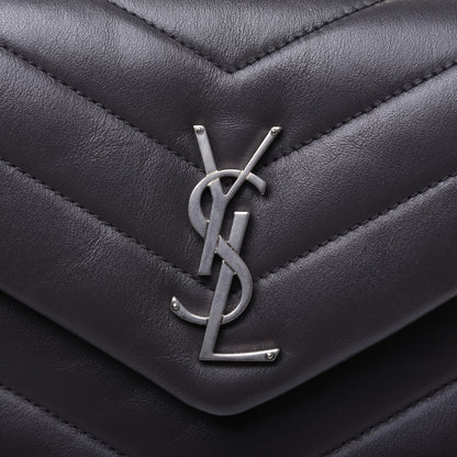Saint Laurent Calfskin Y Quilted Monogram Small Loulou Chain Satchel Asphalt 14 of 14
