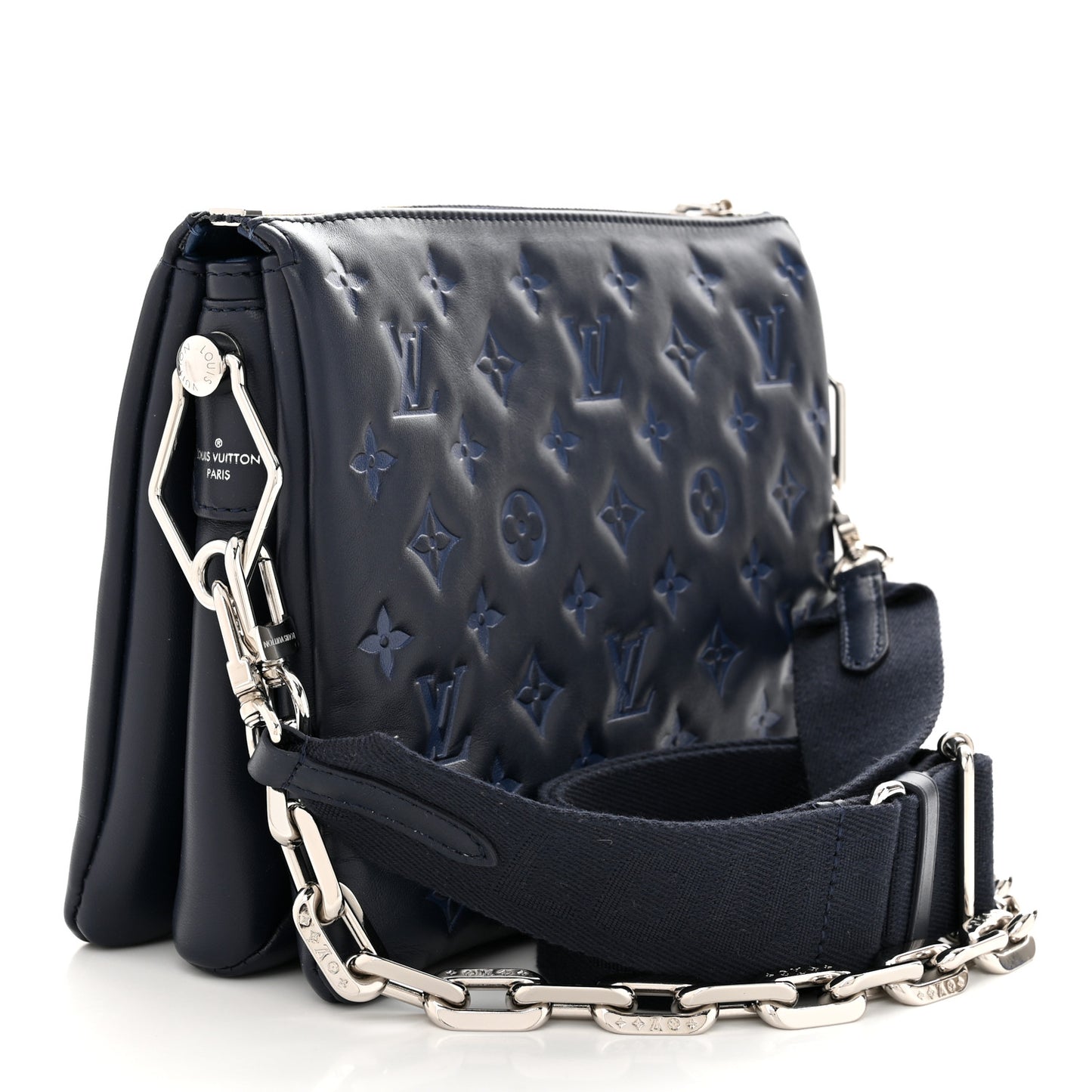 Lambskin Embossed Monogram Coussin PM Navy
