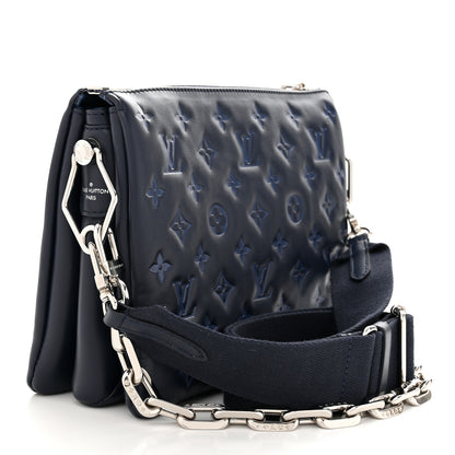 Louis Vuitton Lambskin Embossed Monogram Coussin PM Navy 3 of 12