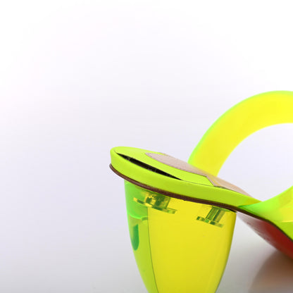Christian Louboutin PVC Ovida 85 Slide Sandals 39.5 Yellow 8 of 10