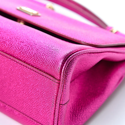 Dolce & Gabbana Metallic Dauphine Small Miss Sicily Satchel Pink 9 of 11