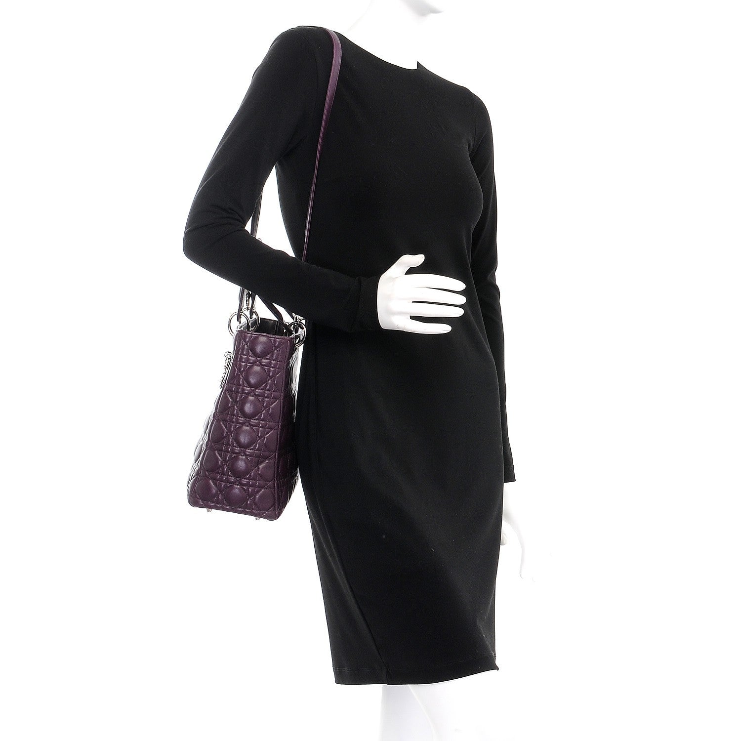 Christian Dior Lambskin Cannage Large Lady Dior Purple 4 of 34
