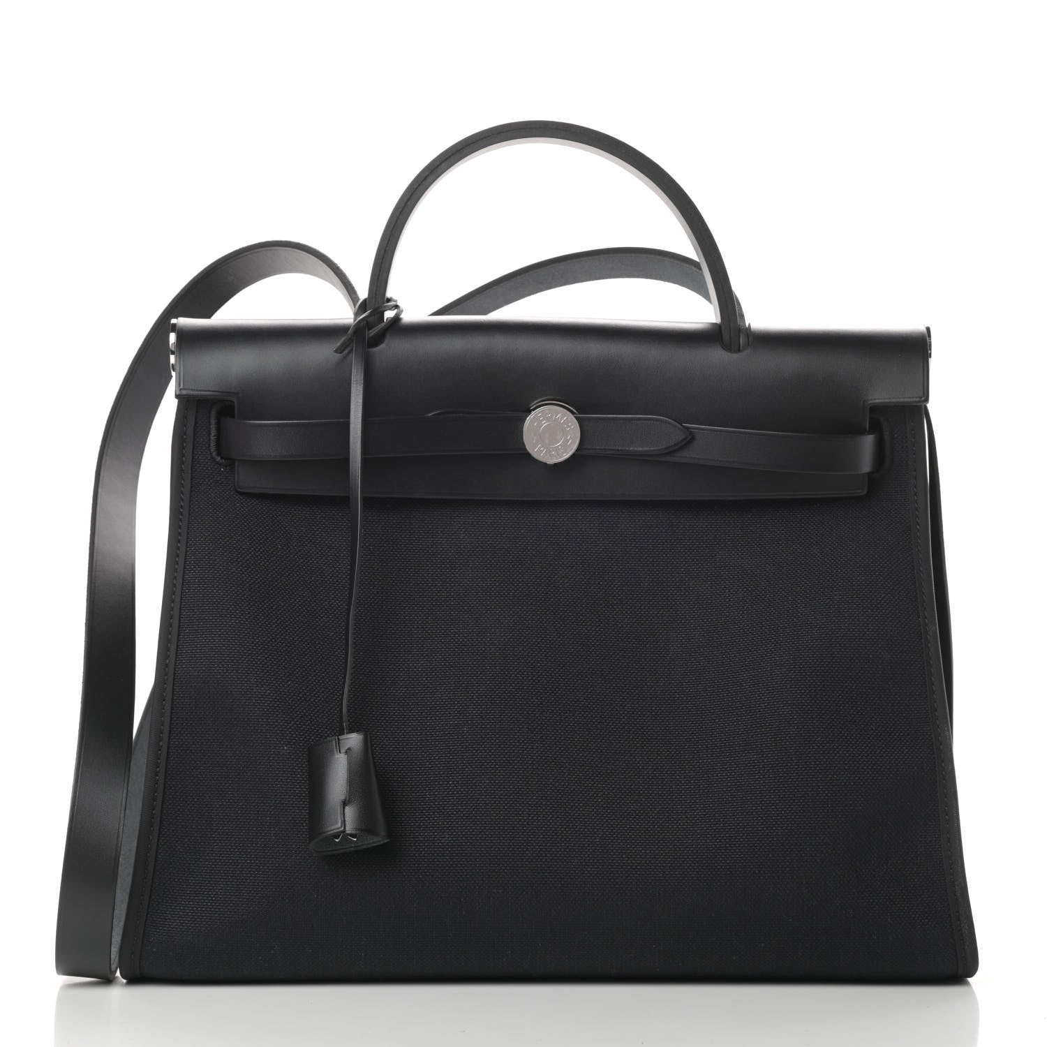 Hermes Military Toile Vache Hunter Herbag Zip PM 31 Black 3 of 12