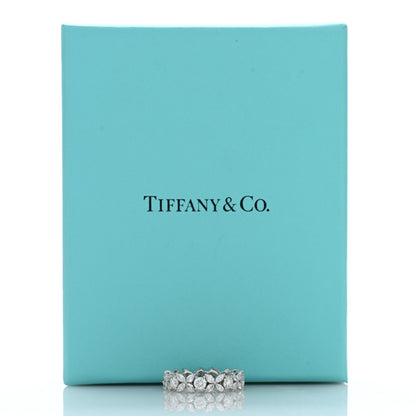 Tiffany Platinum Diamond Victoria Alternating Band Ring 53 6.25 5 of 5