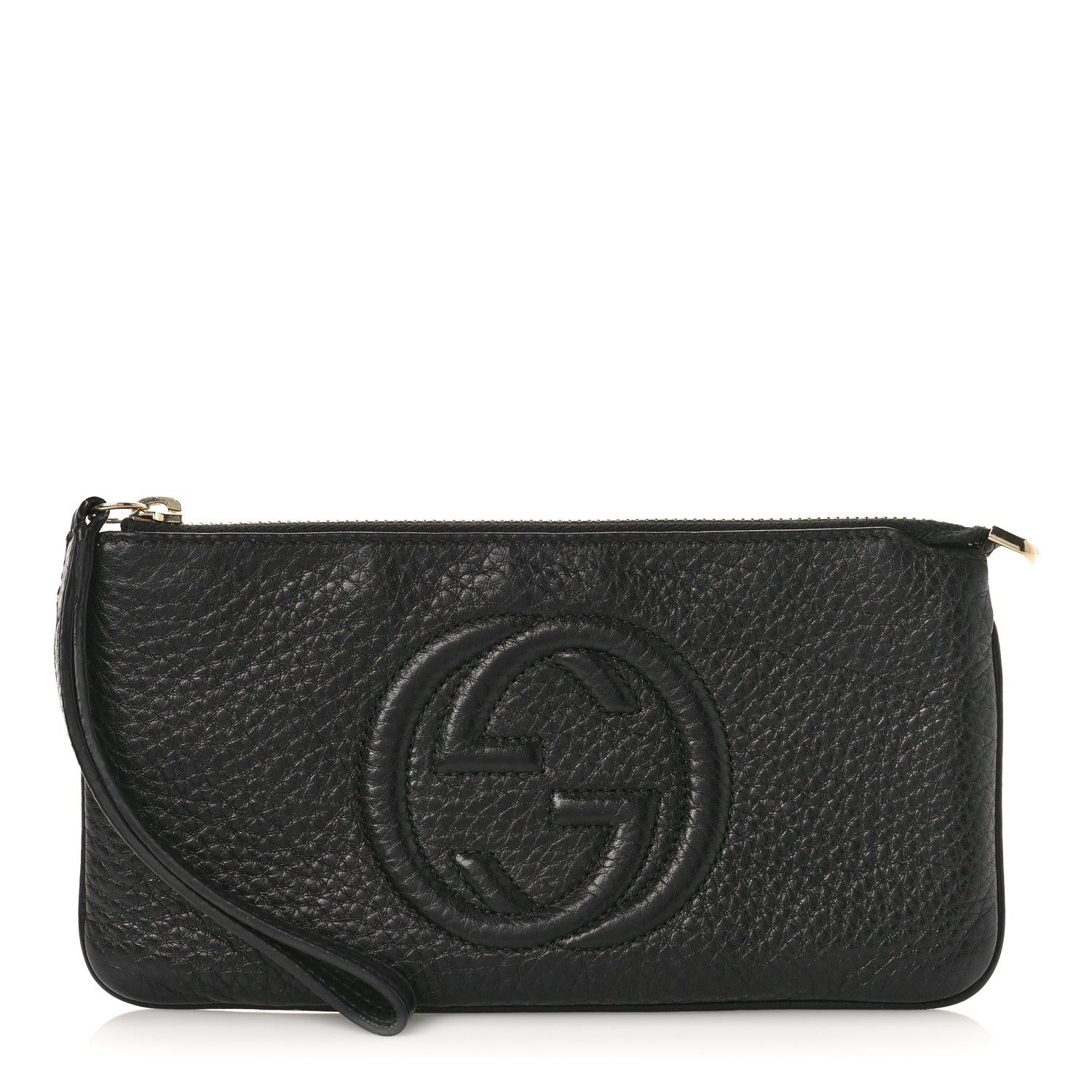Gucci Pebbled Calfskin Soho Wristlet Black 1 of 8